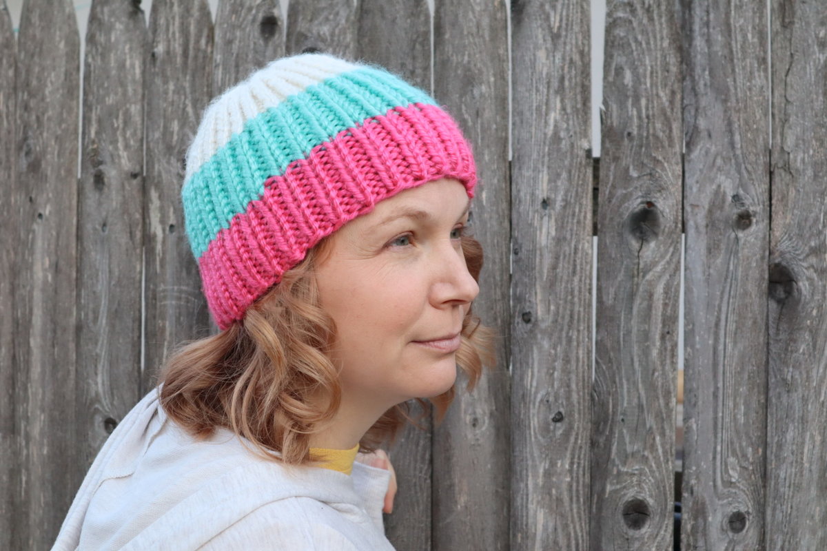 Chunky Knit Hat Milticolor