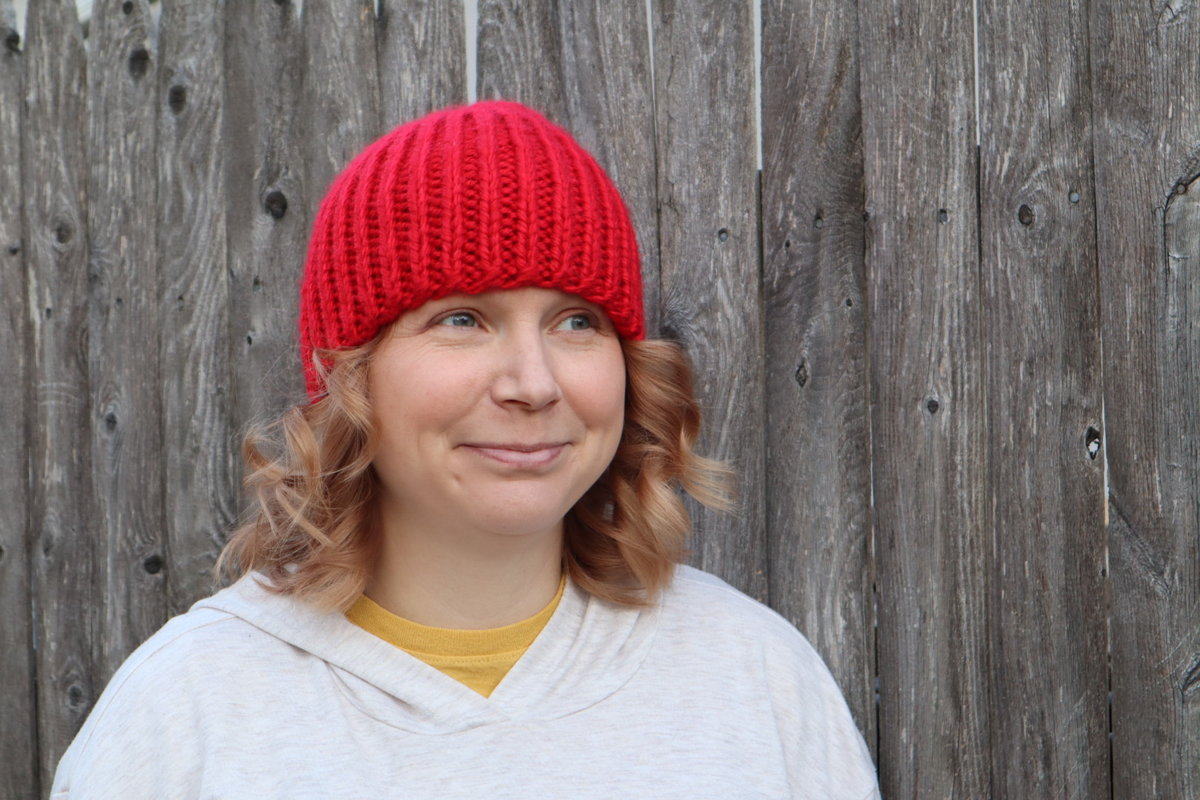 Hand knit chunky hat, Solid Colors 