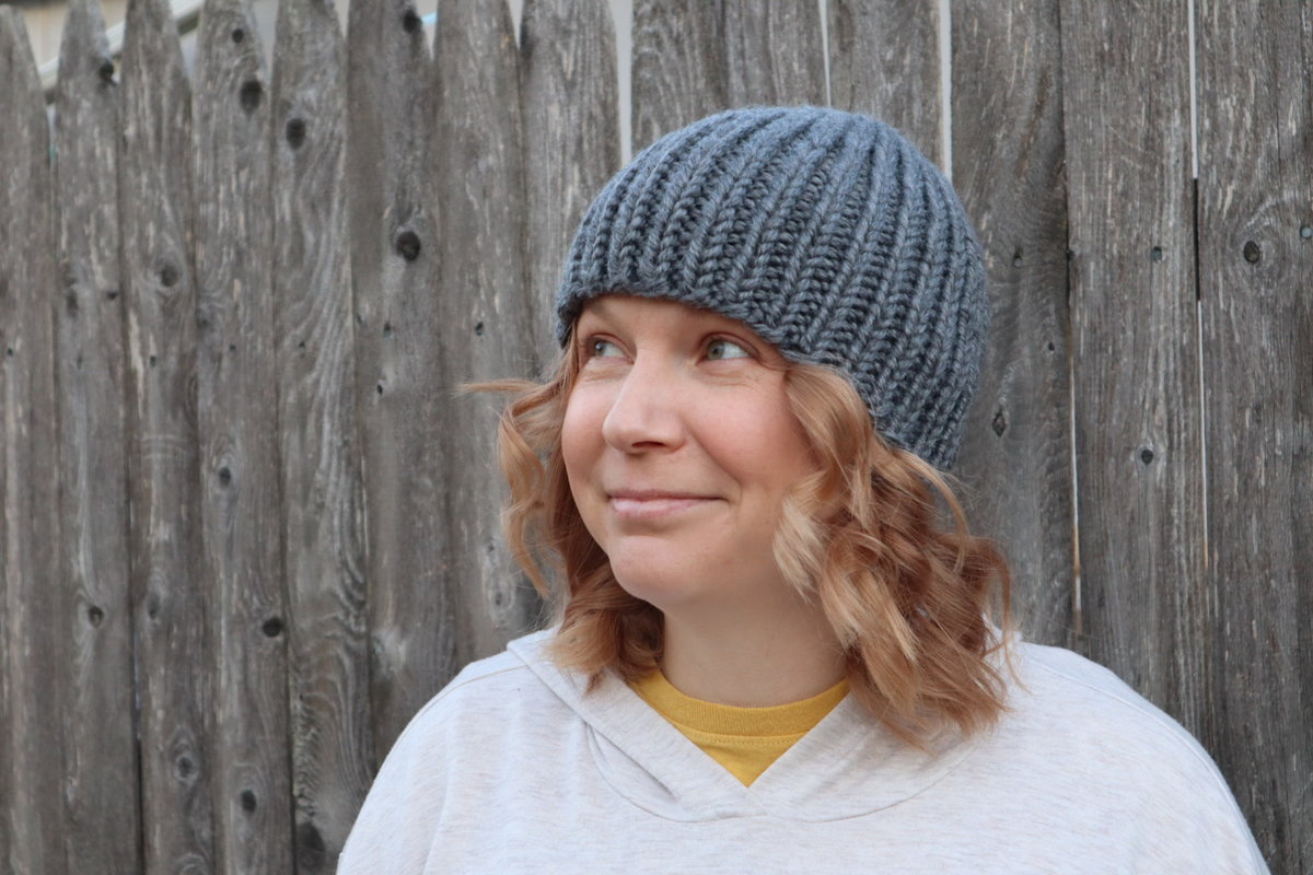 Hand knit chunky hat, Solid Colors 