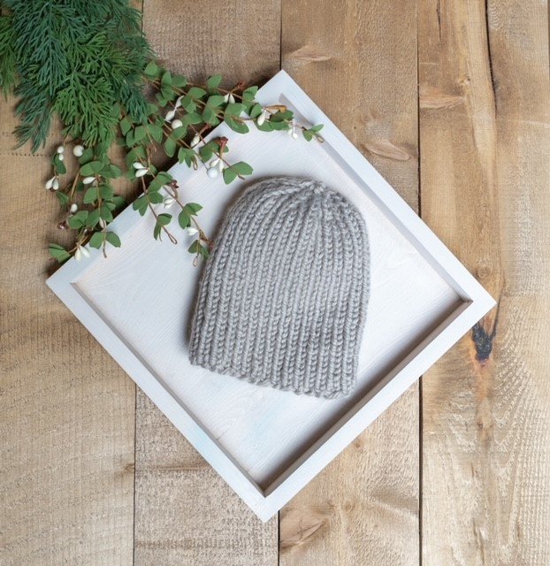 Hand knit chunky hat, Solid Colors 