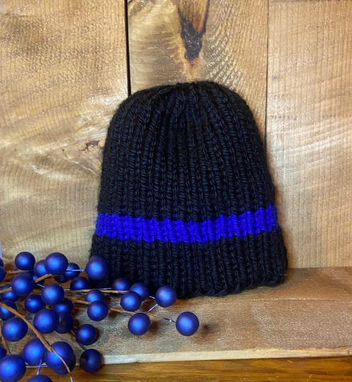 Thin Blue Line knit hat